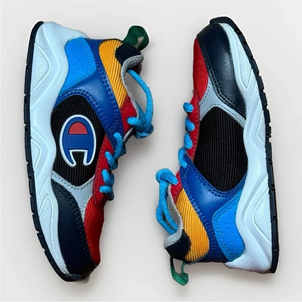 (7T) Champion Kids Colorful Sneakers with Red, Blue, and Yellow Fantastic Shape